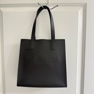 Ted Baker London The ICON Black Small Faux Leather Tote Bag, Excellent Condition